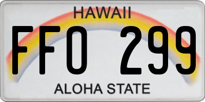 HI license plate FFO299