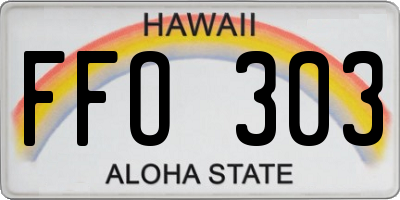 HI license plate FFO303
