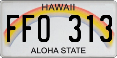 HI license plate FFO313