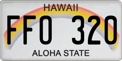 HI license plate FFO320
