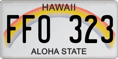 HI license plate FFO323