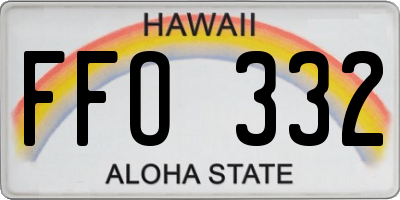 HI license plate FFO332