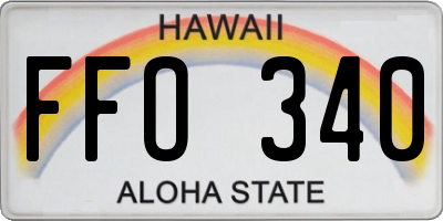 HI license plate FFO340