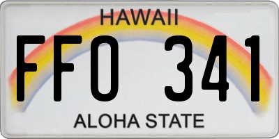 HI license plate FFO341