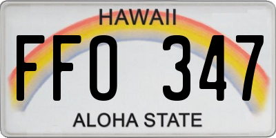 HI license plate FFO347