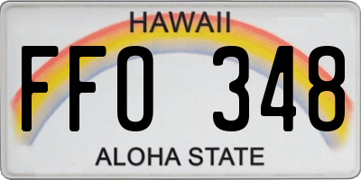 HI license plate FFO348