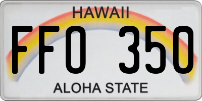 HI license plate FFO350