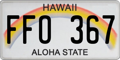 HI license plate FFO367