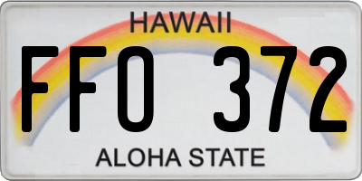 HI license plate FFO372