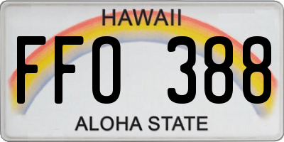 HI license plate FFO388