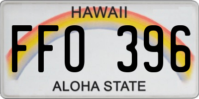 HI license plate FFO396