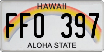 HI license plate FFO397