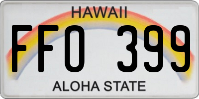 HI license plate FFO399