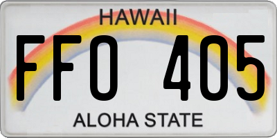 HI license plate FFO405