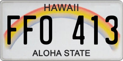 HI license plate FFO413