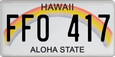 HI license plate FFO417