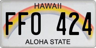 HI license plate FFO424