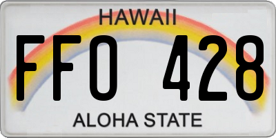HI license plate FFO428