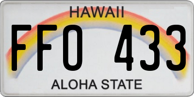 HI license plate FFO433