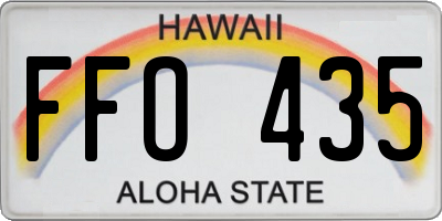 HI license plate FFO435