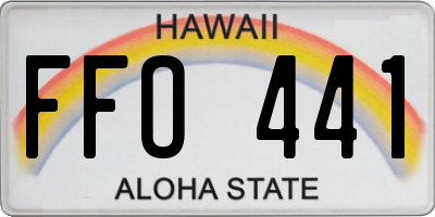 HI license plate FFO441