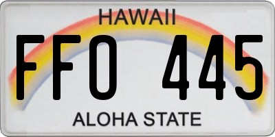 HI license plate FFO445