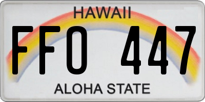 HI license plate FFO447