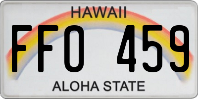HI license plate FFO459