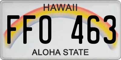 HI license plate FFO463