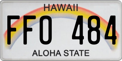 HI license plate FFO484
