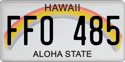 HI license plate FFO485