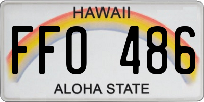 HI license plate FFO486