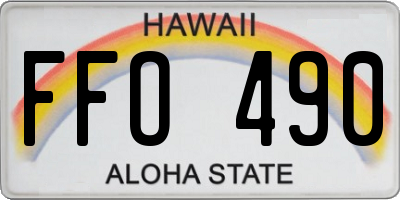 HI license plate FFO490