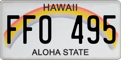 HI license plate FFO495