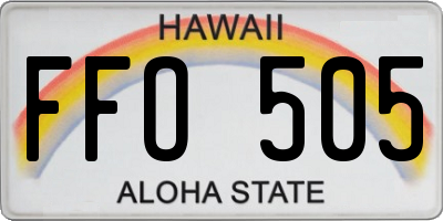 HI license plate FFO505