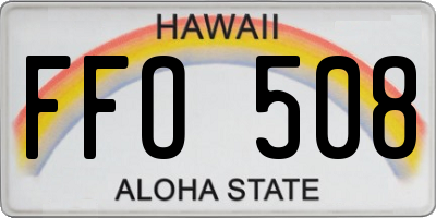 HI license plate FFO508
