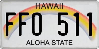 HI license plate FFO511