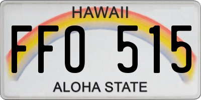 HI license plate FFO515