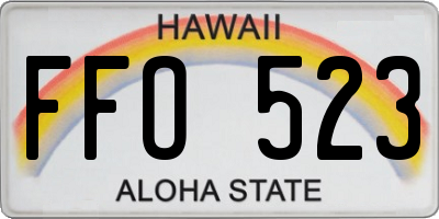 HI license plate FFO523