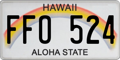 HI license plate FFO524