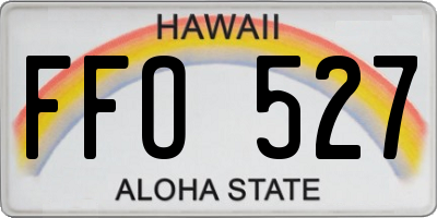 HI license plate FFO527