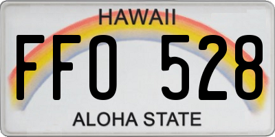 HI license plate FFO528