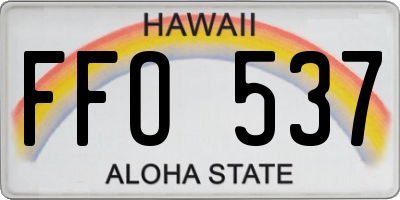 HI license plate FFO537