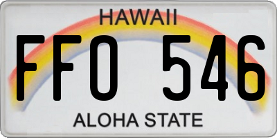 HI license plate FFO546