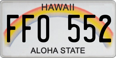 HI license plate FFO552