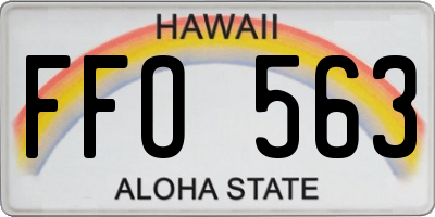 HI license plate FFO563