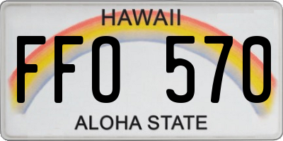 HI license plate FFO570