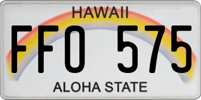 HI license plate FFO575