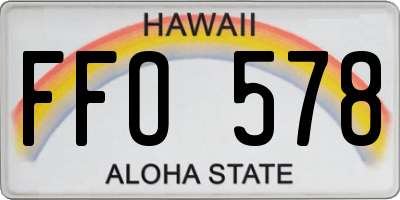 HI license plate FFO578