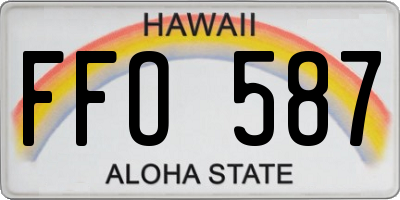 HI license plate FFO587